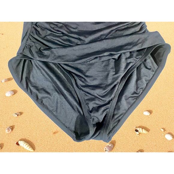 Anne Cole Black Strapless Swimsuit Women's Size 12 Black One Piece New With Tags - Picture 11 of 11